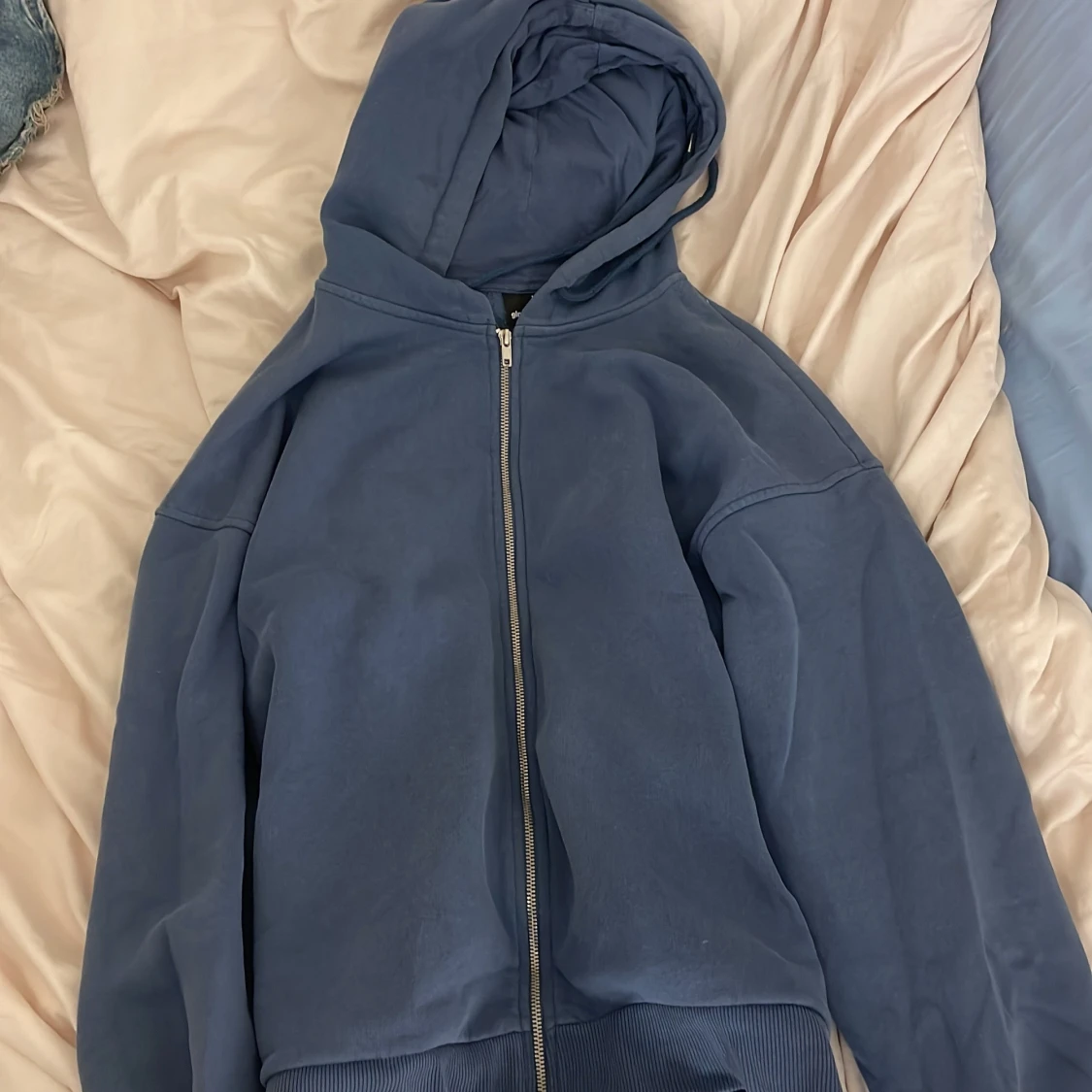 Blå oversized hoodie - 2