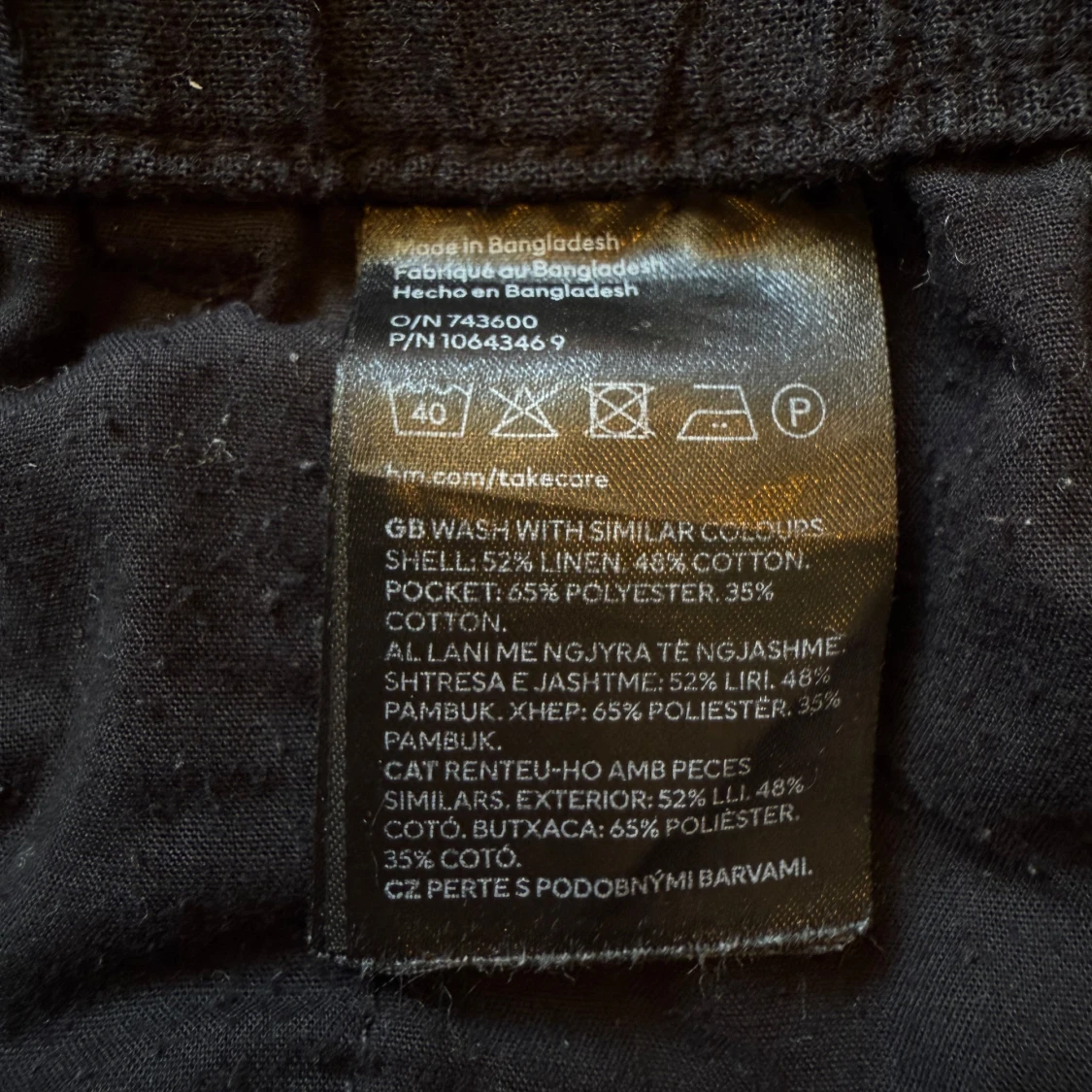 Svarta linnemixbyxor från H&M, strl S - 3
