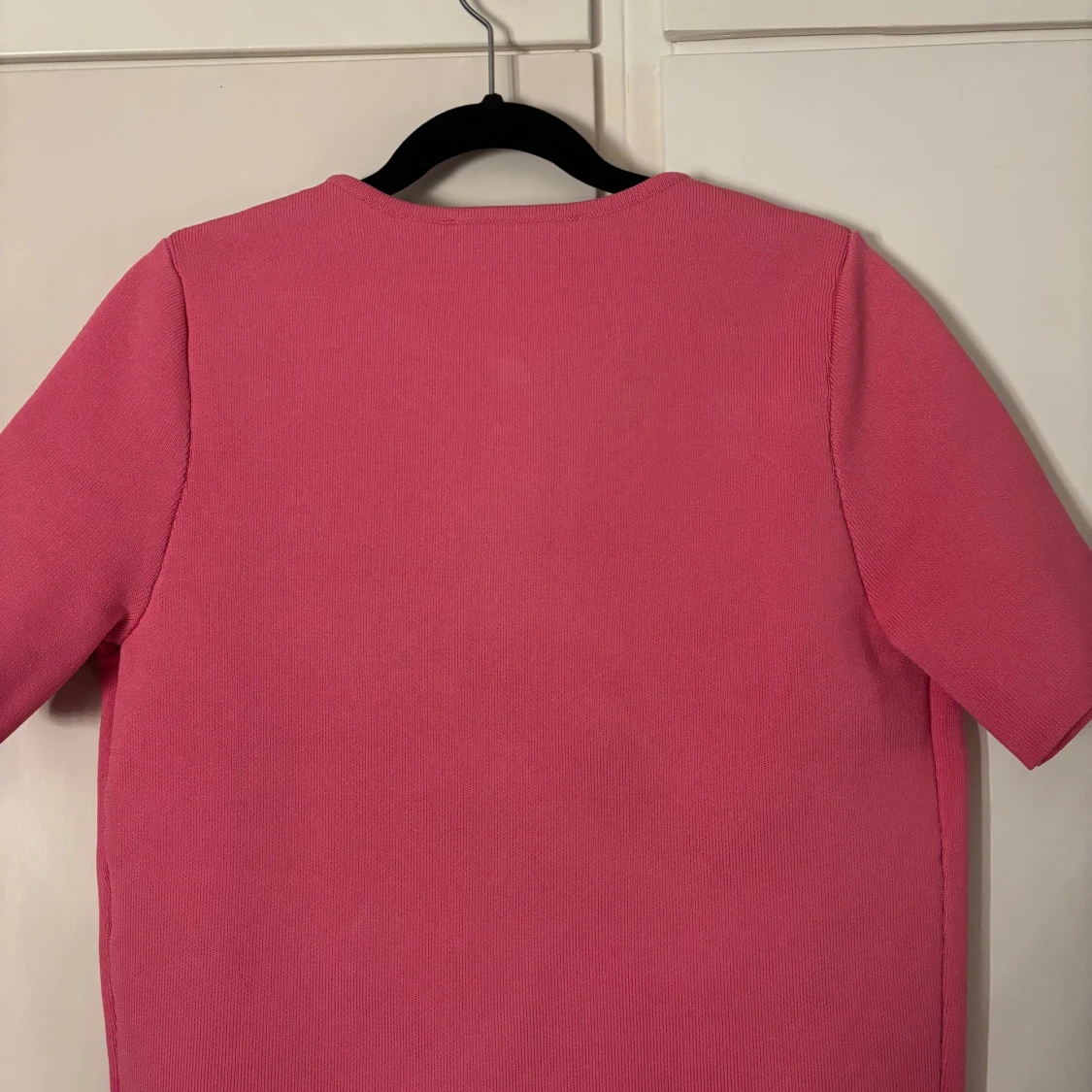 Rosa kortärmad slätstickad topp Zara - 4