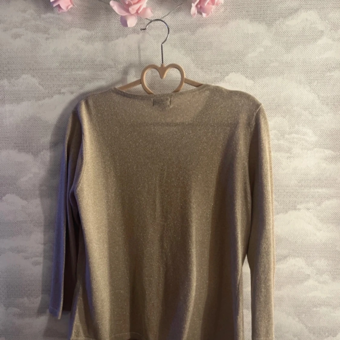 Beige glittrig kofta - 2