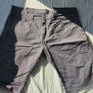 Gråa swell shorts från Carhartt - Säljer ett par grå Carhartt Swell Shorts. De har en klassisk design med fem fickor och bälteshällor. Perfekta för en avslappnad stil.