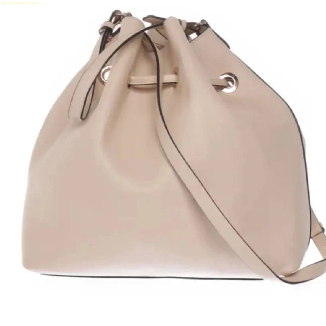 Beige axelväska med knyt - 1