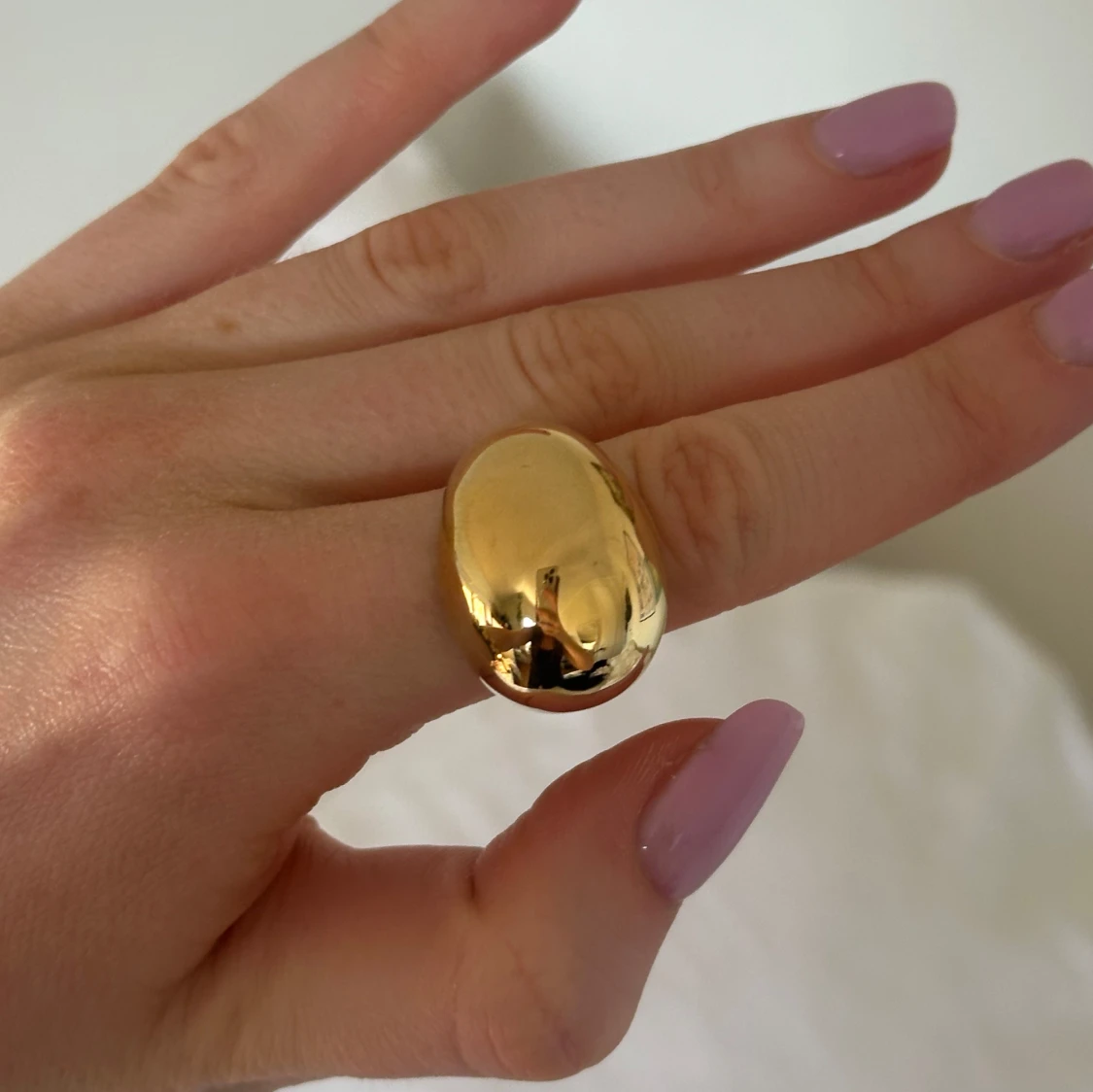 Guldfärgad chunky ring - 2