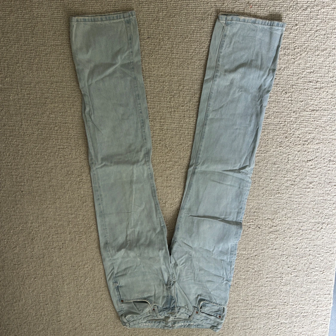Ljusblå low waist straight jeans - 1