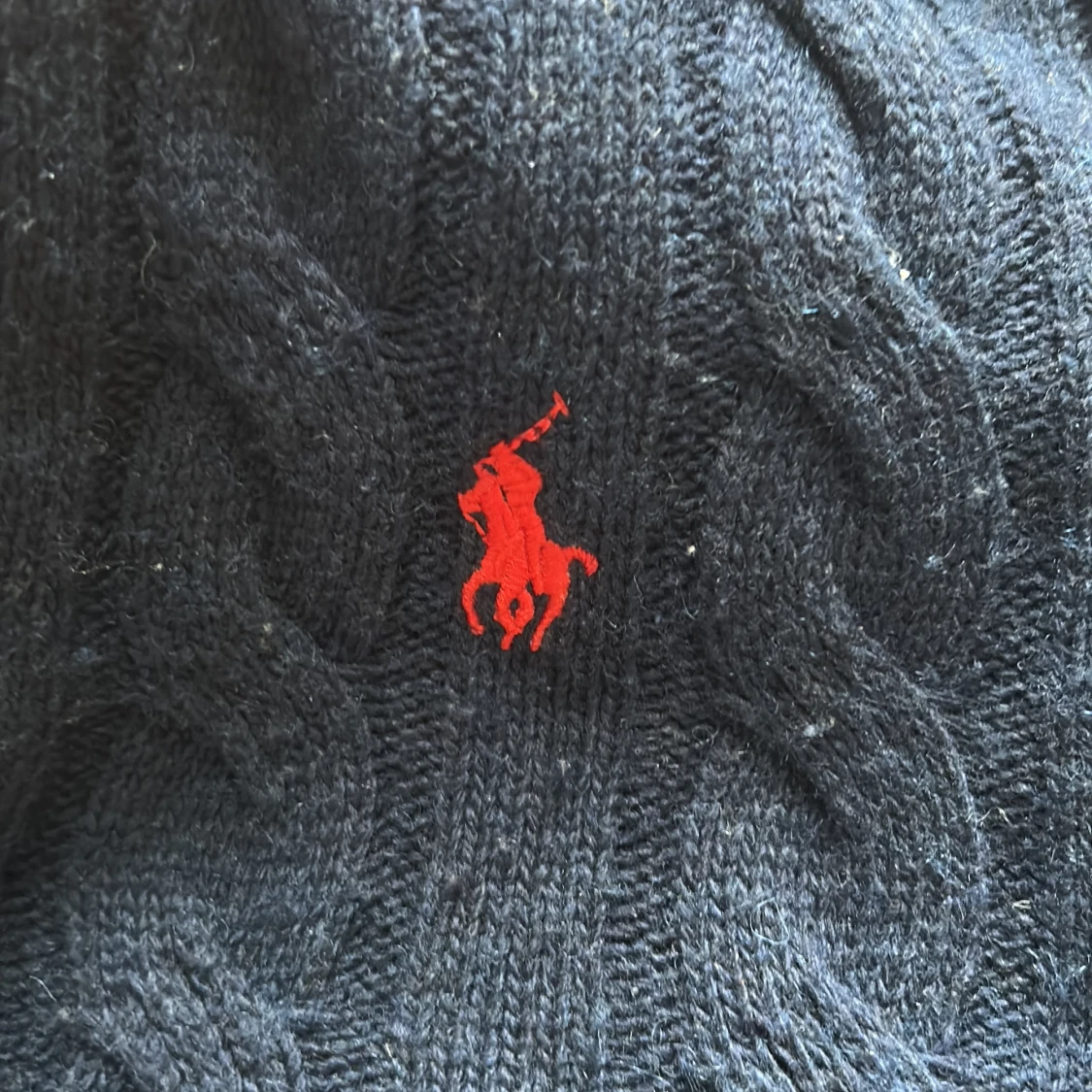 Marinblå kabelstickad tröja Polo Ralph Lauren - 1