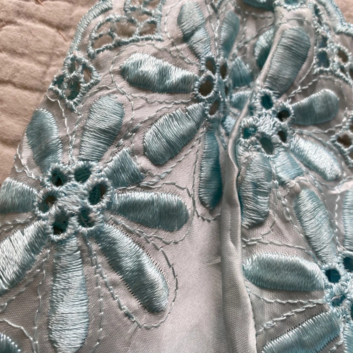 Blå blommig camis linne  - 3