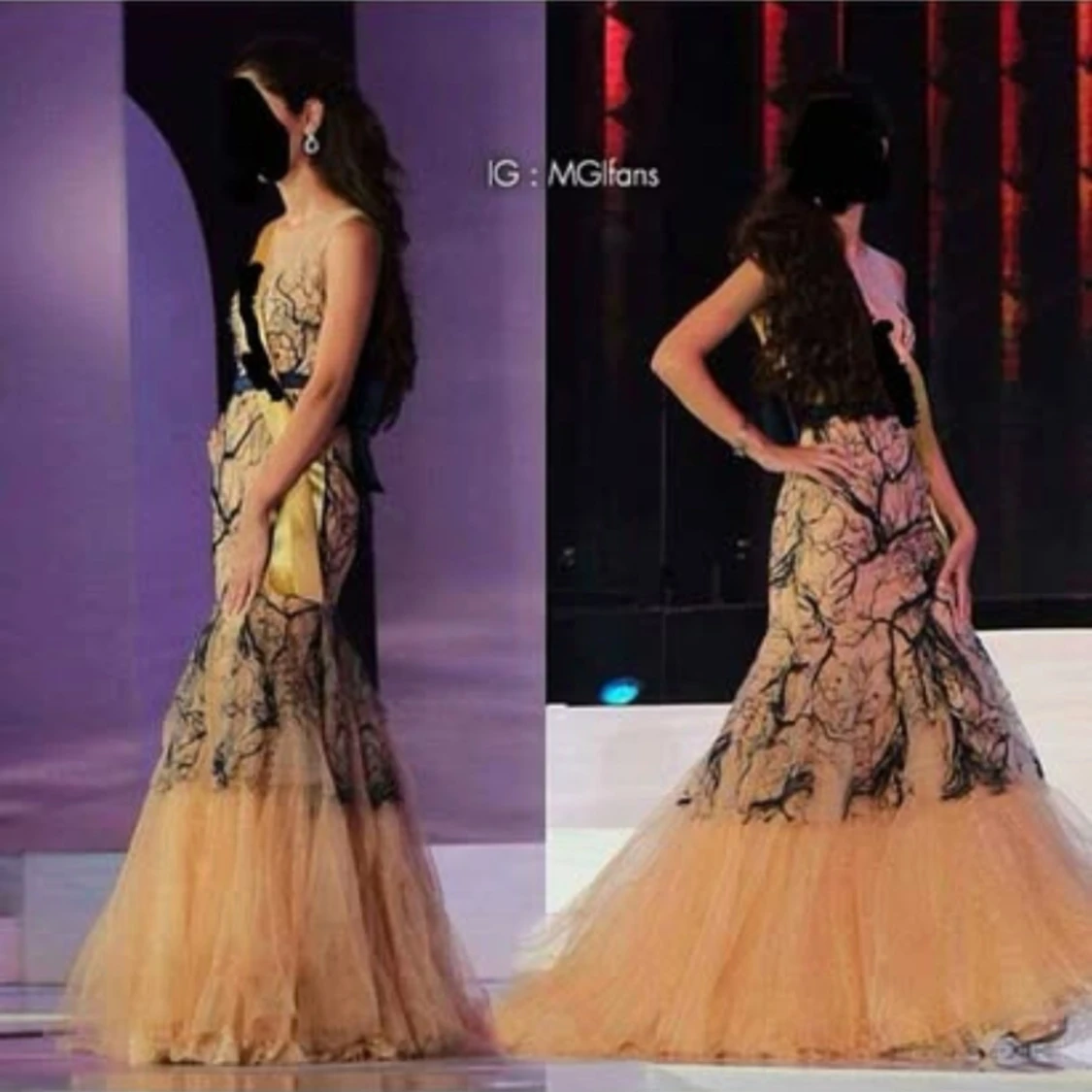 Elegant långklänning med spetsdetaljer - 1