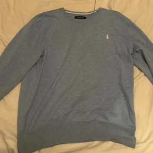 Ljusblå tröja från Polo Ralph Lauren - Säljer en ljusblå tröja från Polo Ralph Lauren med klassisk broderad logga på bröstet. Tröjan har rund halsringning, långa ärmar och ribbade muddar vid ärmslut och nederkant. Perfekt för en stilren och avslappnad look. Väldigt snygga färger nu till sommaren 