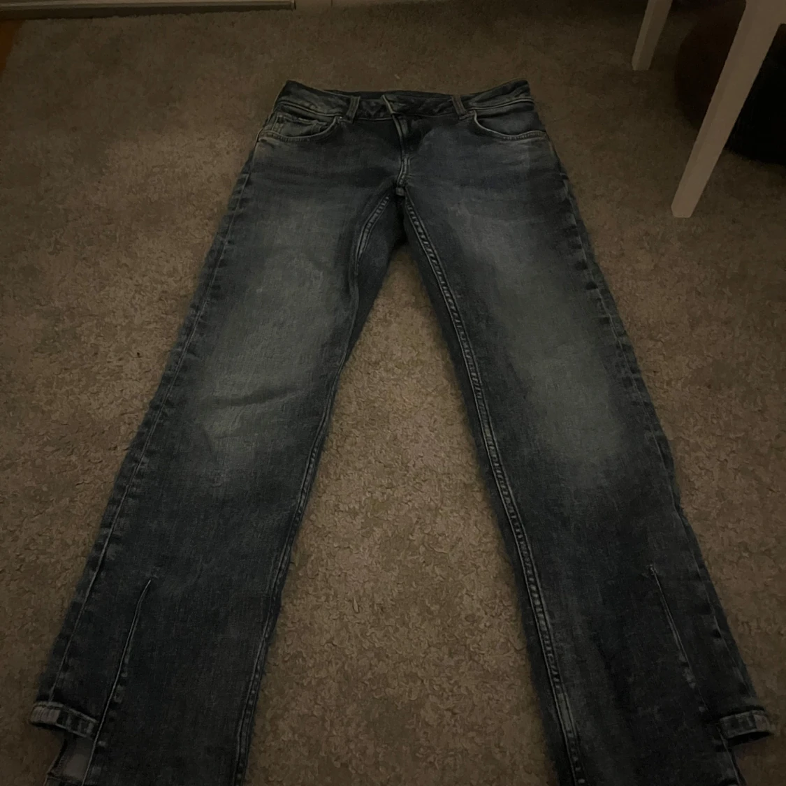 Blåa jeansbyxor med raka ben - 2