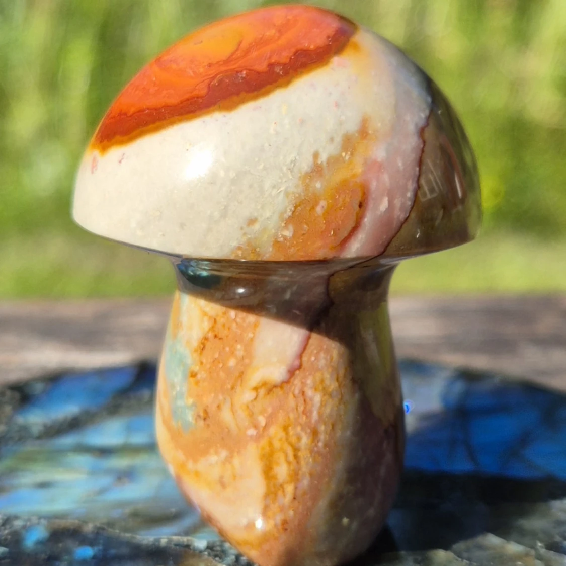 Polykrom Jaspis - Stor slipad svamp - 3