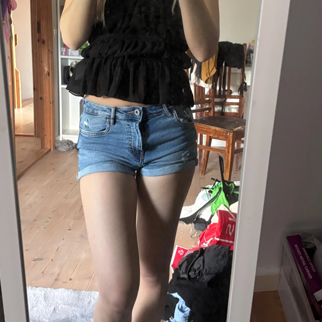 Blå jeansshorts från Zara - 1