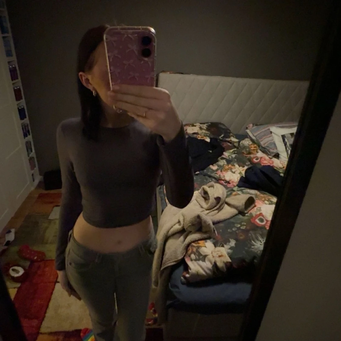 Grå croppad topp från Shein