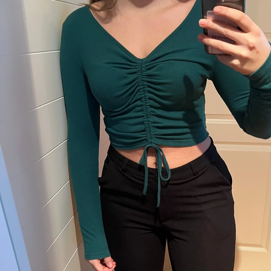 Grön ribbad topp från Shein - 1