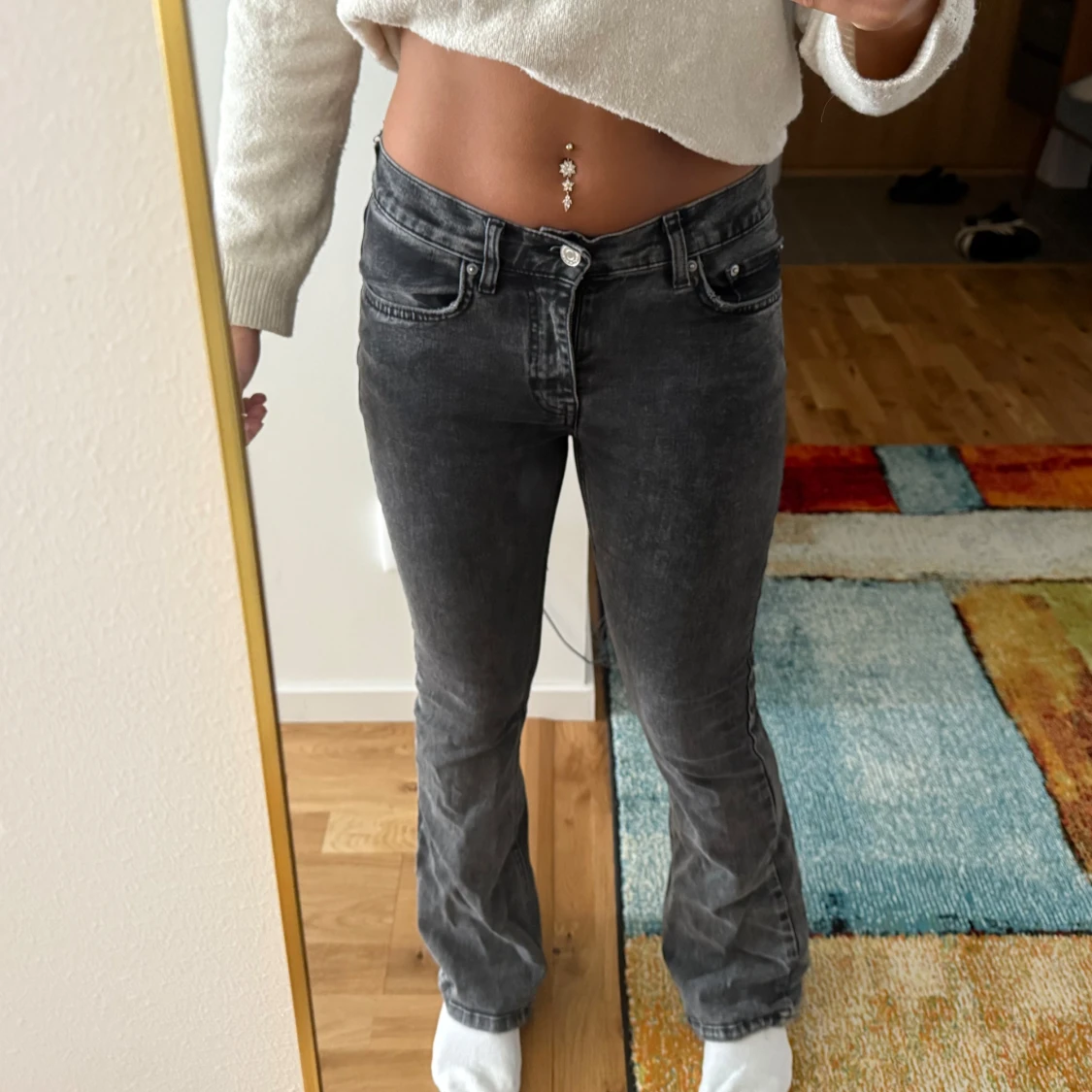 Gina Tricot Svarta Bootcut Jeans - 1