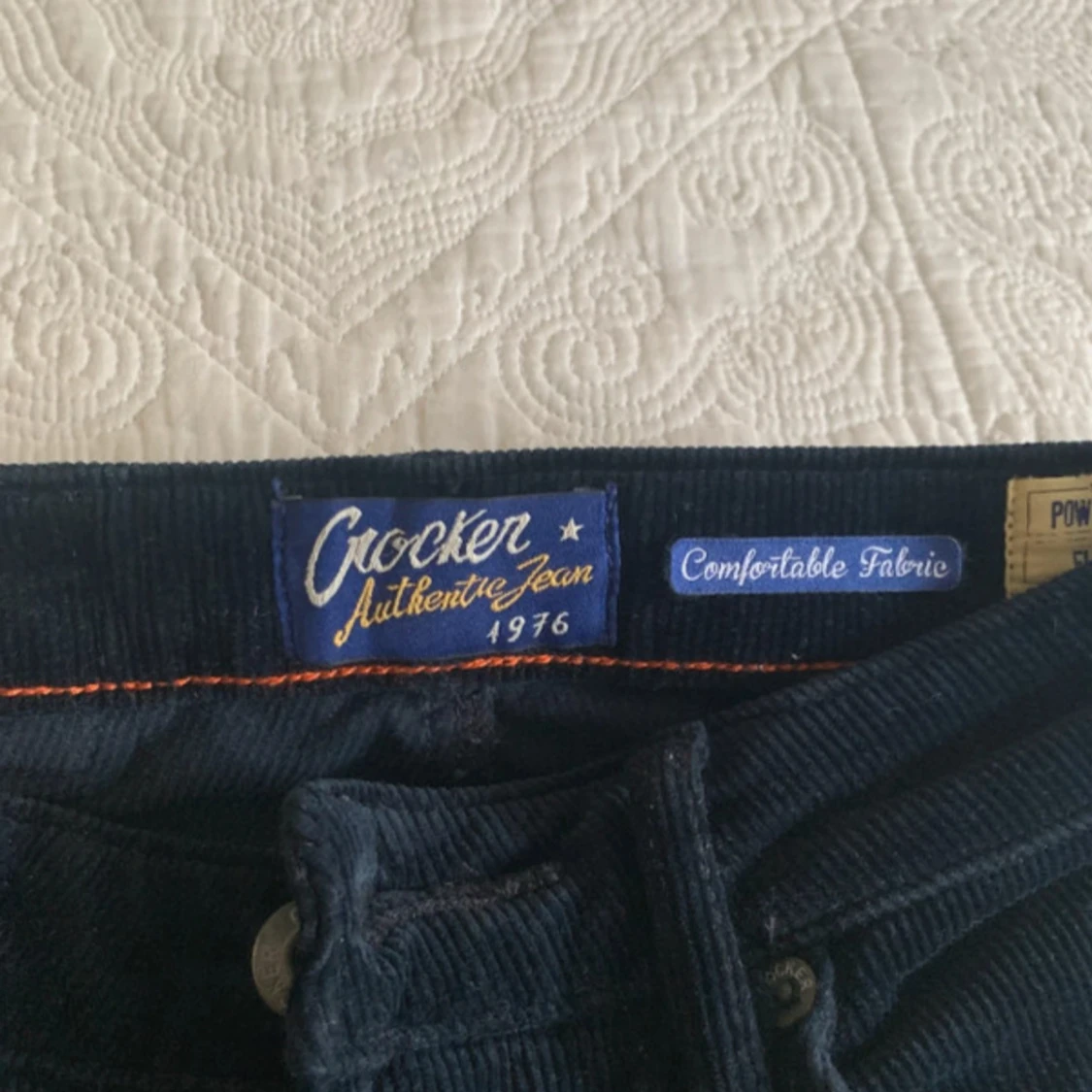 Mörkblå manchester Pow Flare byxor Crocker - 2