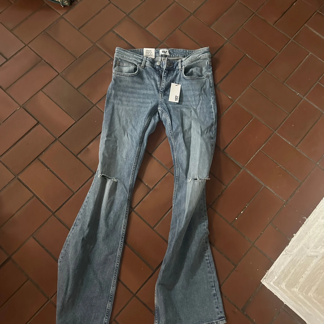 Blå bootcut jeans från 157