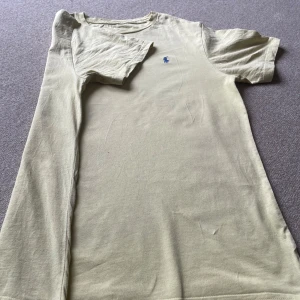 Gult-shirt från Ralph Lauren - Säljer en stilren gul t-shirt från Ralph Lauren med det klassiska broderade logotypen i blått på bröstet. T-shirten har en normal passform och korta ärmar. Perfekt för en avslappnad look.