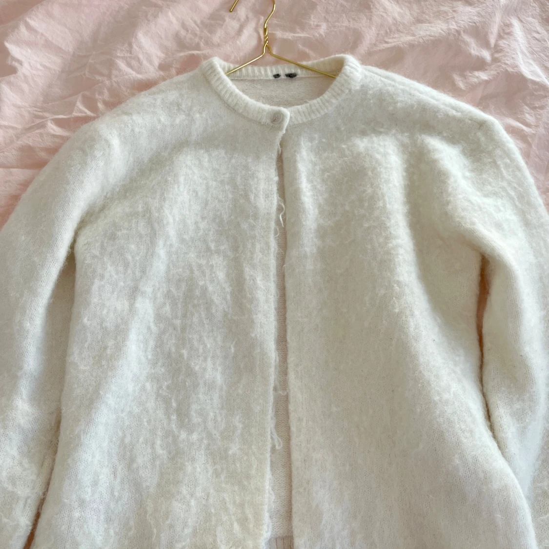 Vit mohairkofta XS - 2