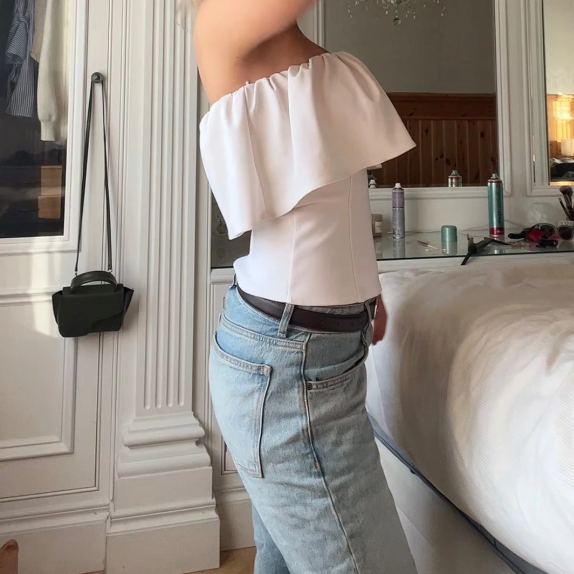 Vit bandeau tubtopp med volang Zara - 2