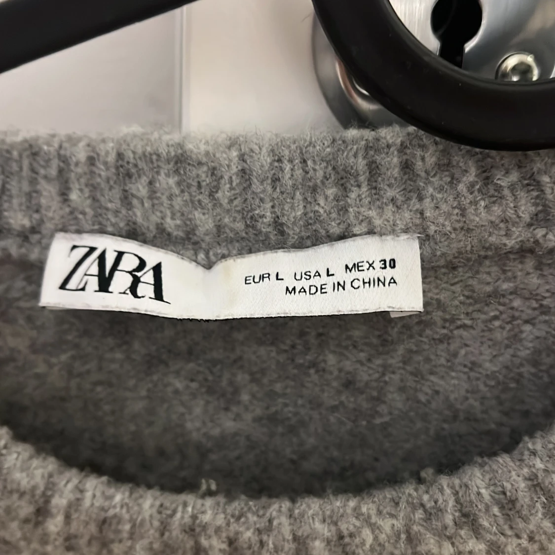 Grå stickad kortärmad tröja Zara - 2