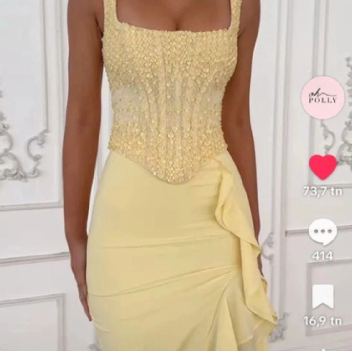 Gul långklänning från Oh Polly - 90