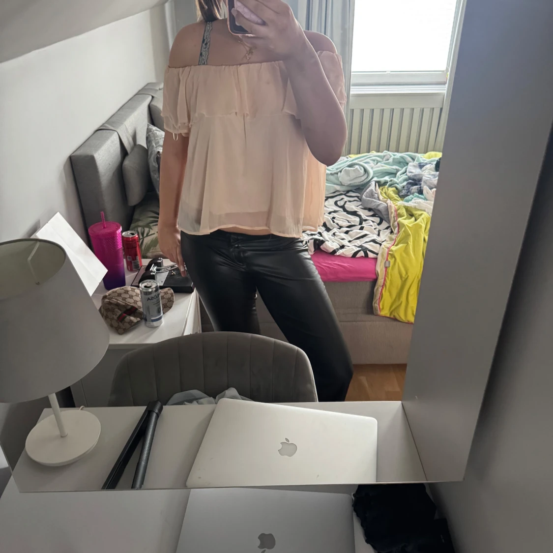 Beige offshoulder blus