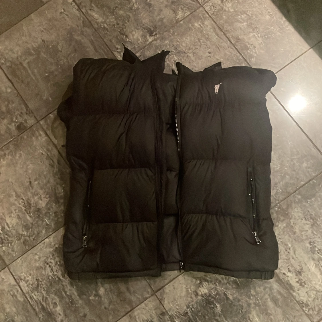 Svart dunväst med dragkedja rhalp lauren - 1