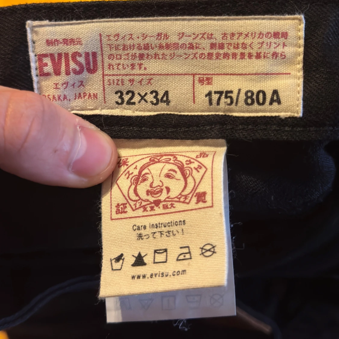 Svarta jeans från Evisu med vit logga - 2
