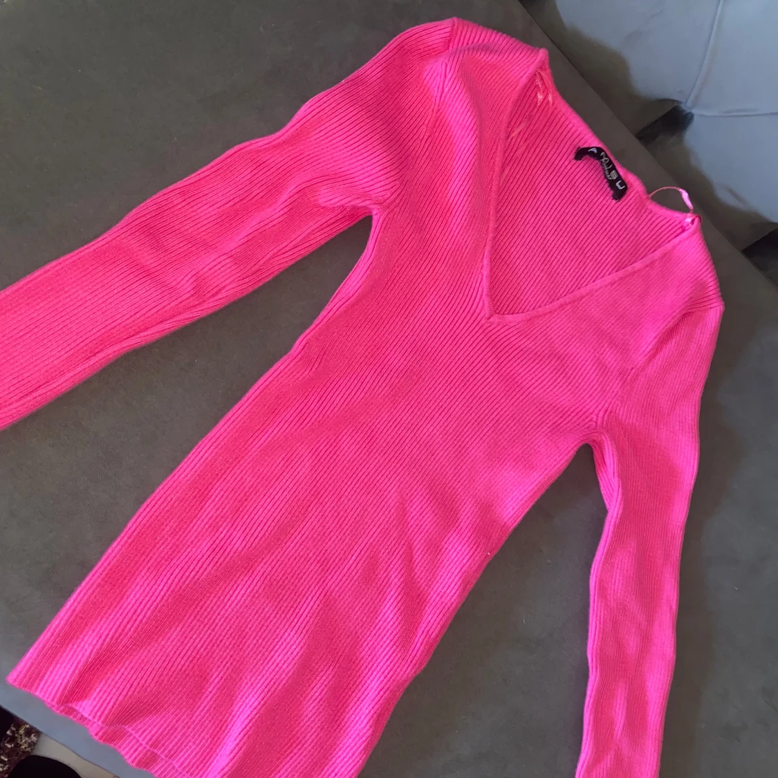 Rosa ribbad blus långärmad från Newyorker - 2