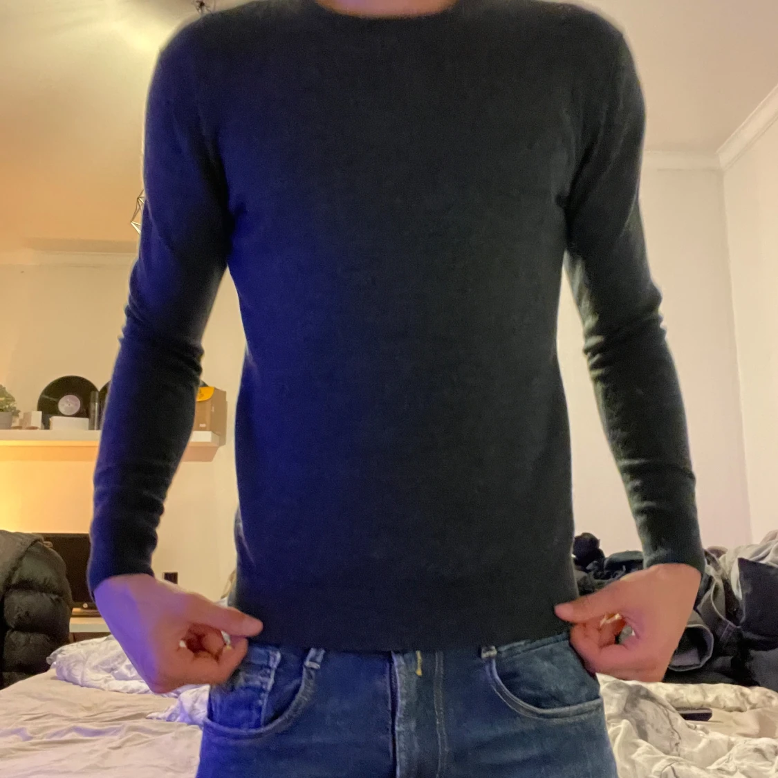 Mörkgrön merinoulltröja från H&M