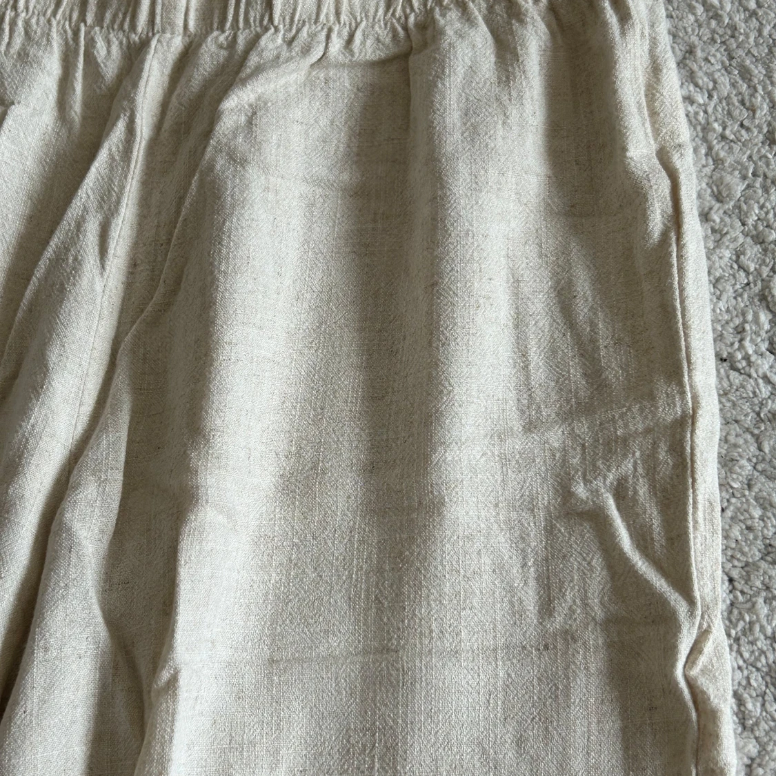 Beiga linnebyxor med resårmidja - 1