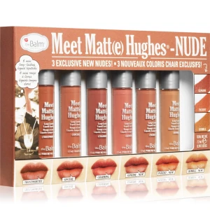 theBalm Meet Matt(e) Hughes Nude Kit - Bara testat . I nyttskick. Säljer ett kit med 5 mini flytande läppstift från theBalm i nude-nyanser. Färgerna är Trustworthy, Sincere, , Genuine, Patient och Humble – allt från varm brunröd till ljus nude. 