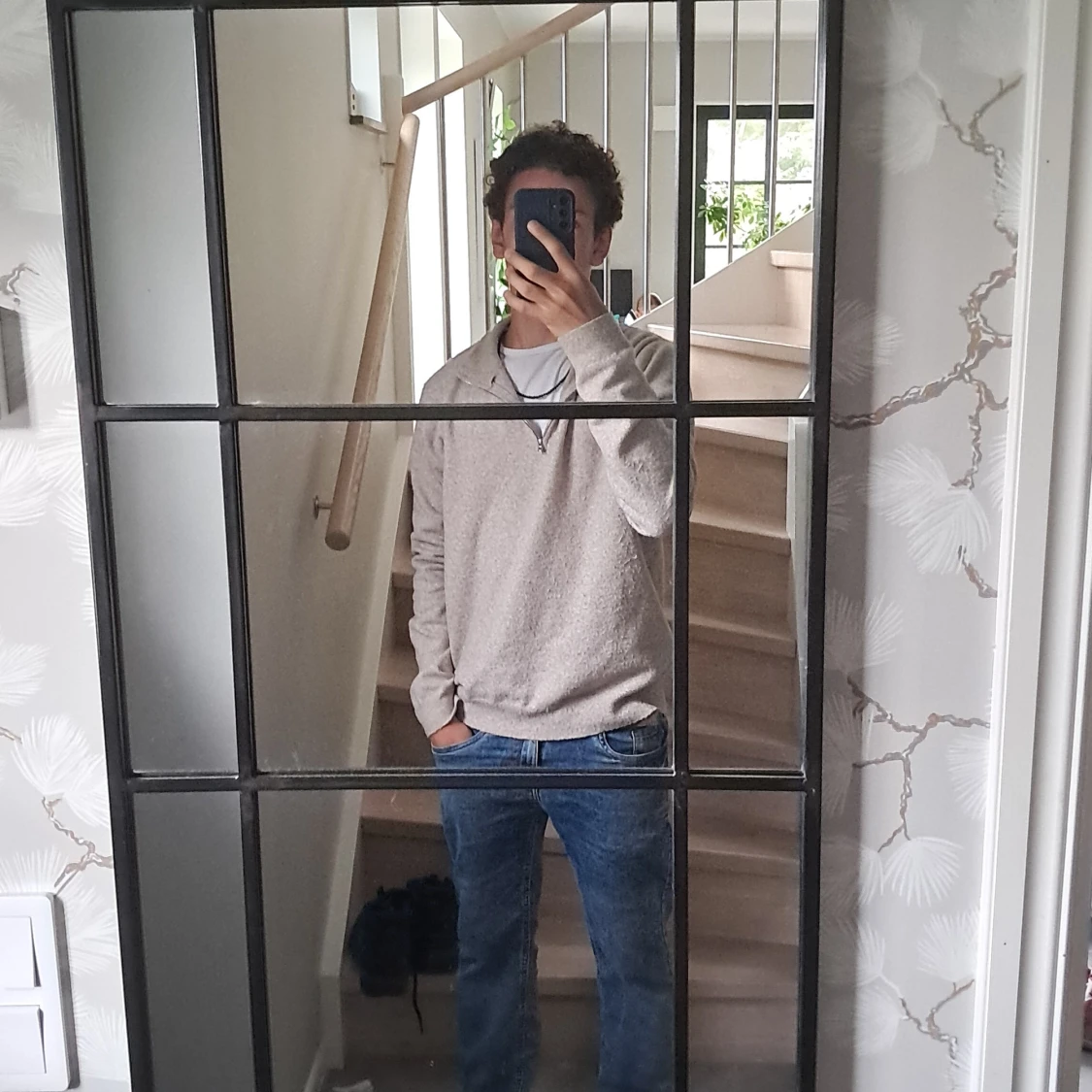 Beige half zip tröja från RYVLS