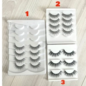 Set med lösögonfransar - Tre olika set med lösögonfransar i svart. Set 1 innehåller fyra par med naturlig volym och längd. Set 2 har tre par, liknande set 1 men med mer dramatisk volym och längd. Set 3 erbjuder tre par  mink med extra fyllighet och längd. Oanvända. 40 kr per set annars alla 3 för 100 kr. 💕