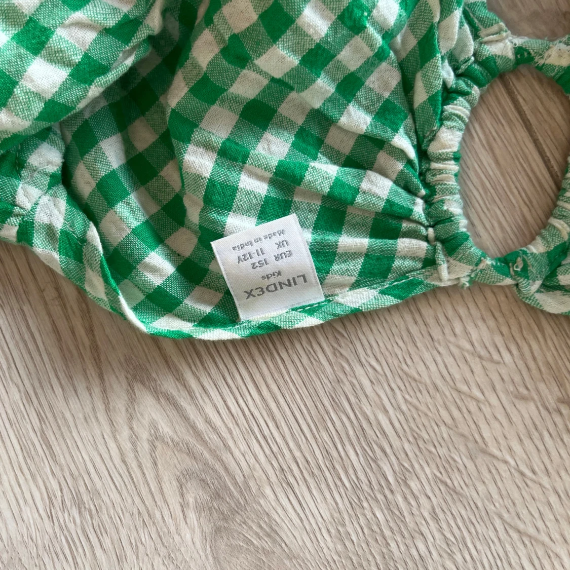 Grön- och vitrutiga klänning från Lindex - 2