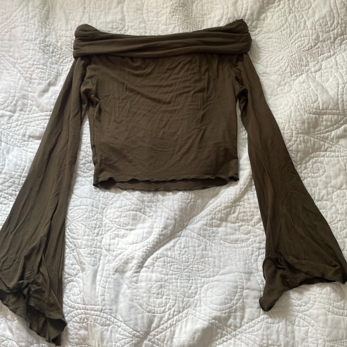 Grön offshoulder croppad topp från Shein - 1