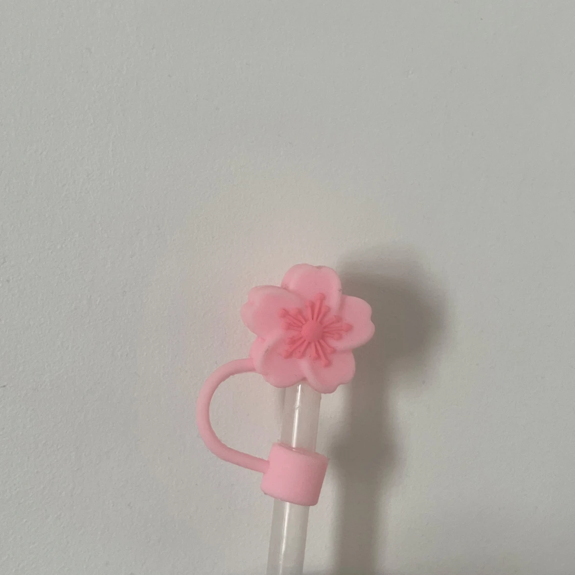 Rosa blomformad till sugrör - 1