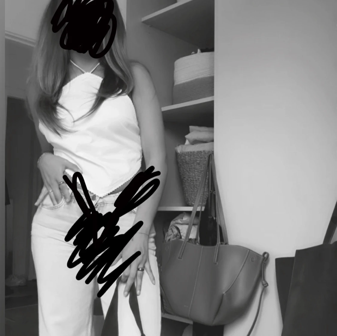 Vit halterneck med knytning bak - 3