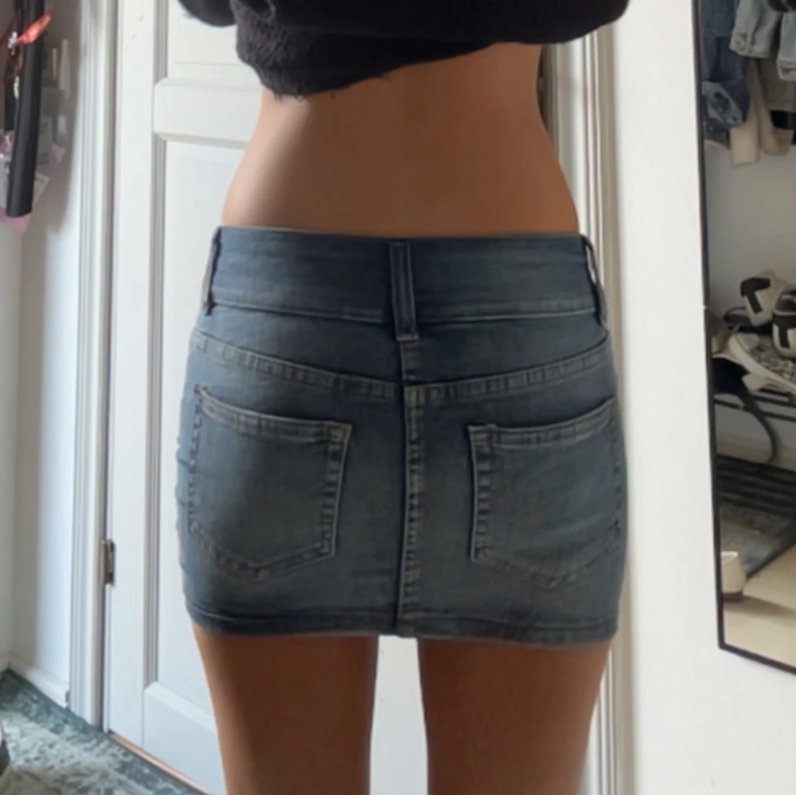 Lågmidjad jeanskjol  - 3