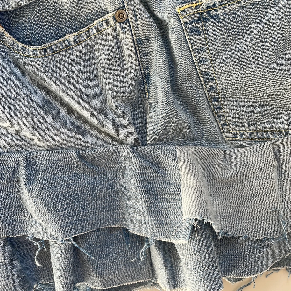 Jeans kjol med volanger - 2