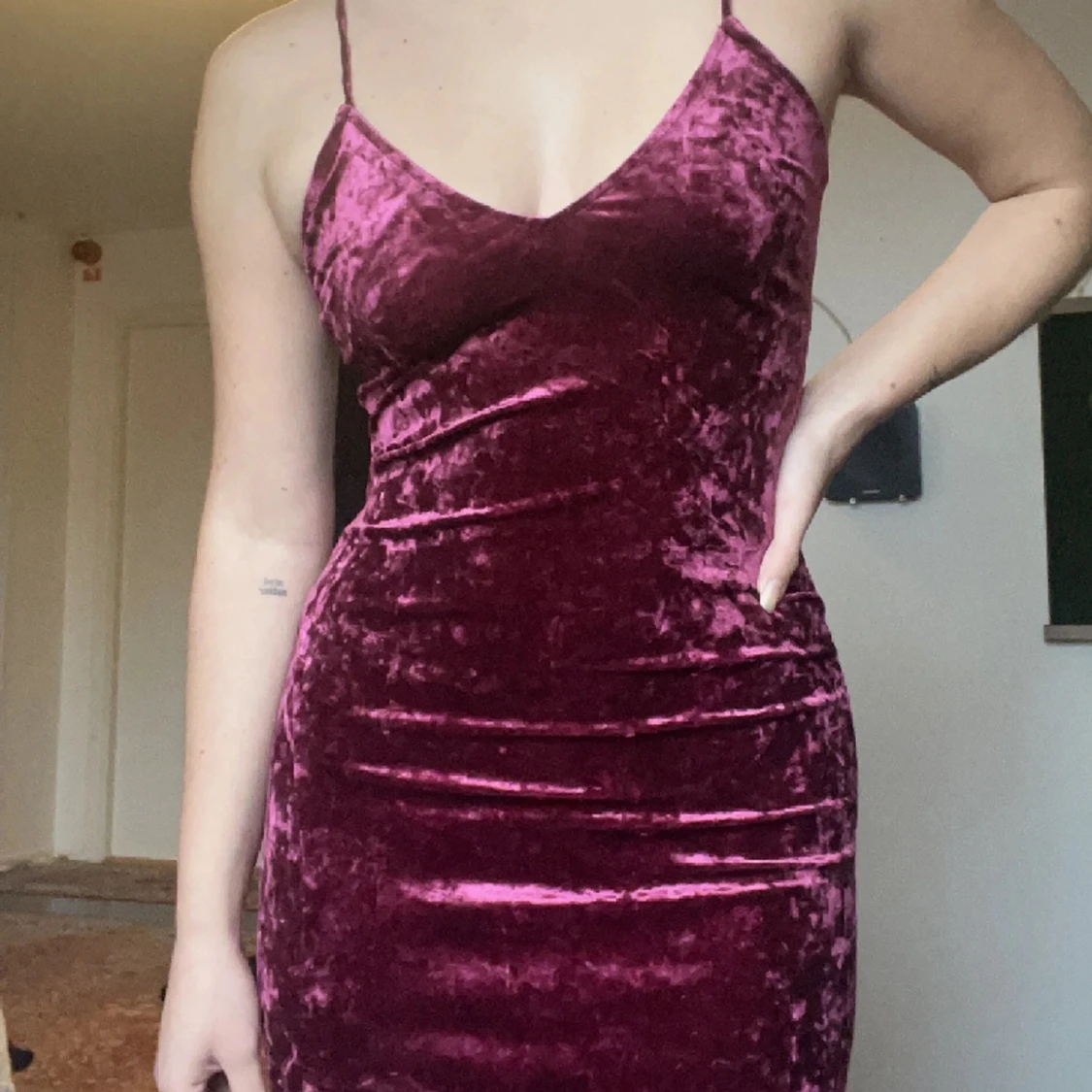 Crushed velvet maxi klänning - 91