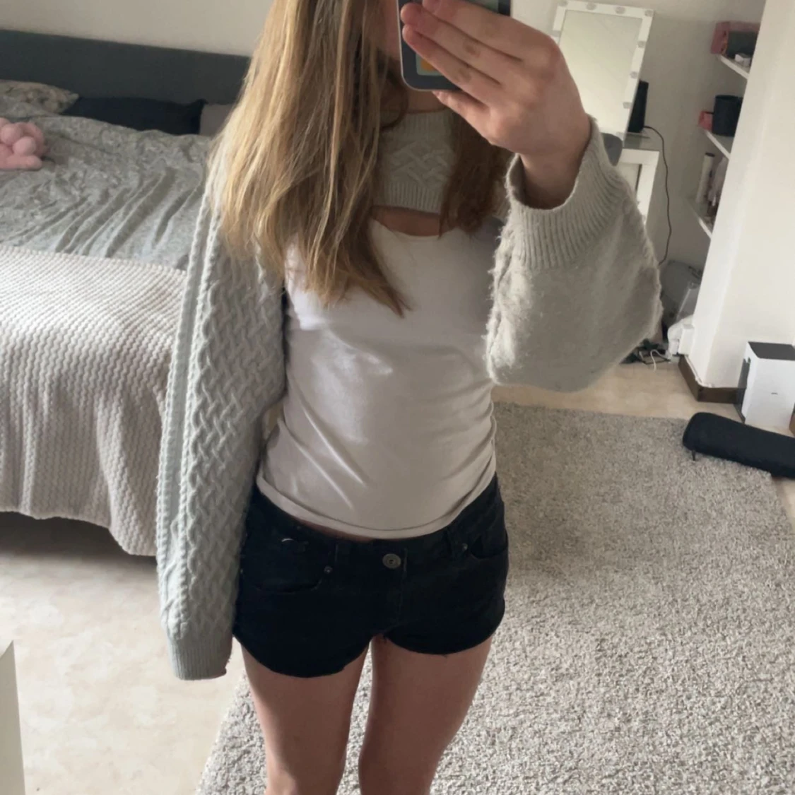 Lågmidjade jeansshorts