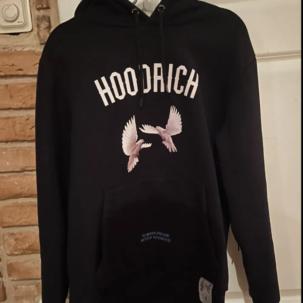 Hoodrich hoodie, storlek Xs, riktigt snyggt tryck i bak, 10/10 skick knappt använd, går ej att köpa längre (limiterad). Hoodies.