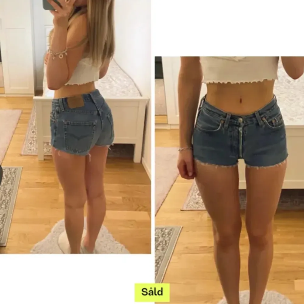 Säljer dessa Levis shortsen som köptes här på plick men som jag blev missnöjd med! Lånade bilder . Shorts.