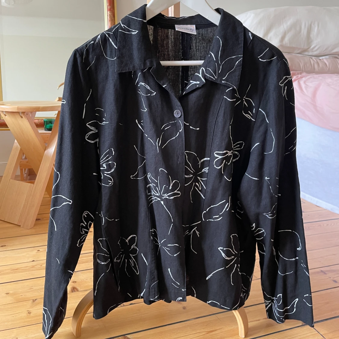 Skjortblus i linneblandning