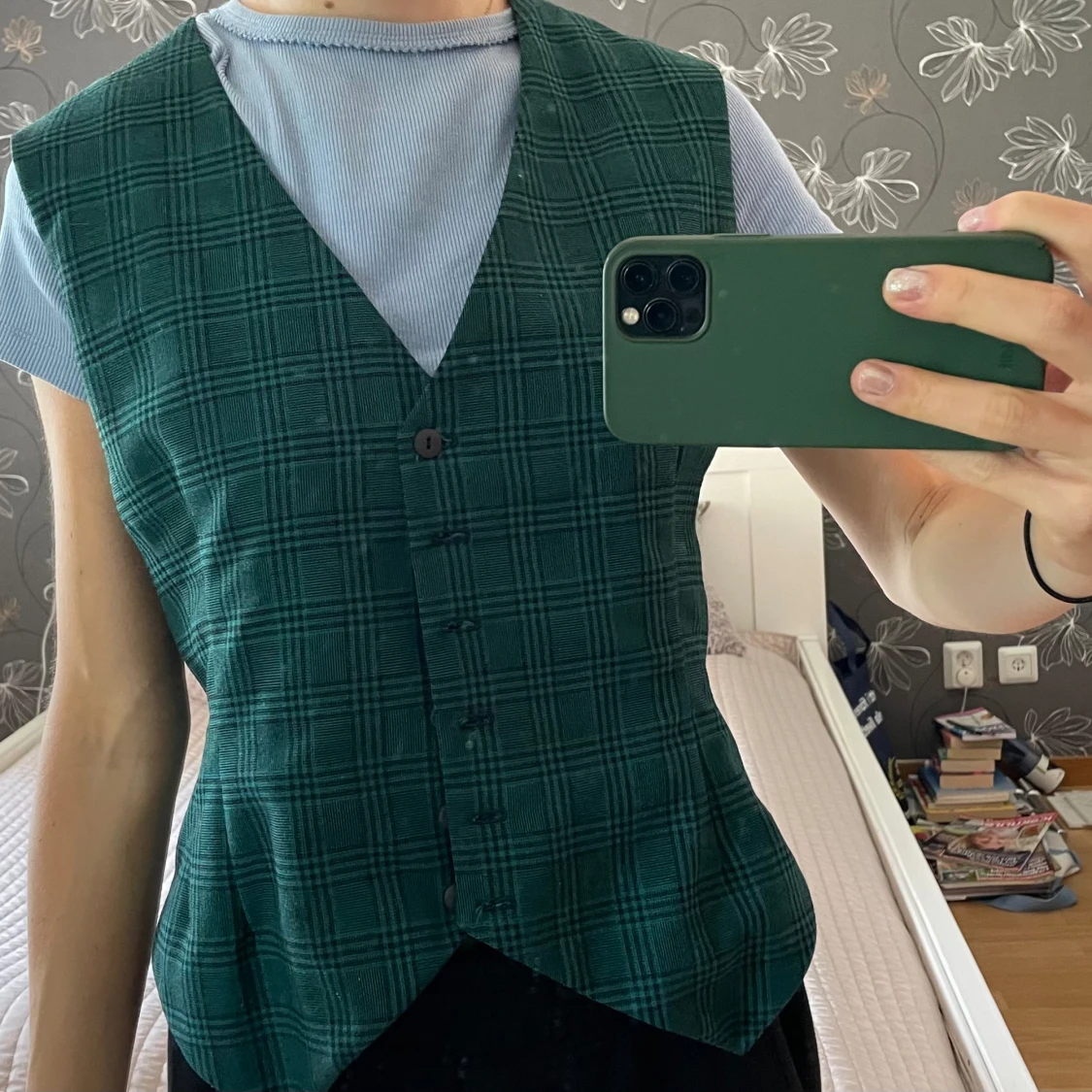 Mörkgrön kostymväst - 91