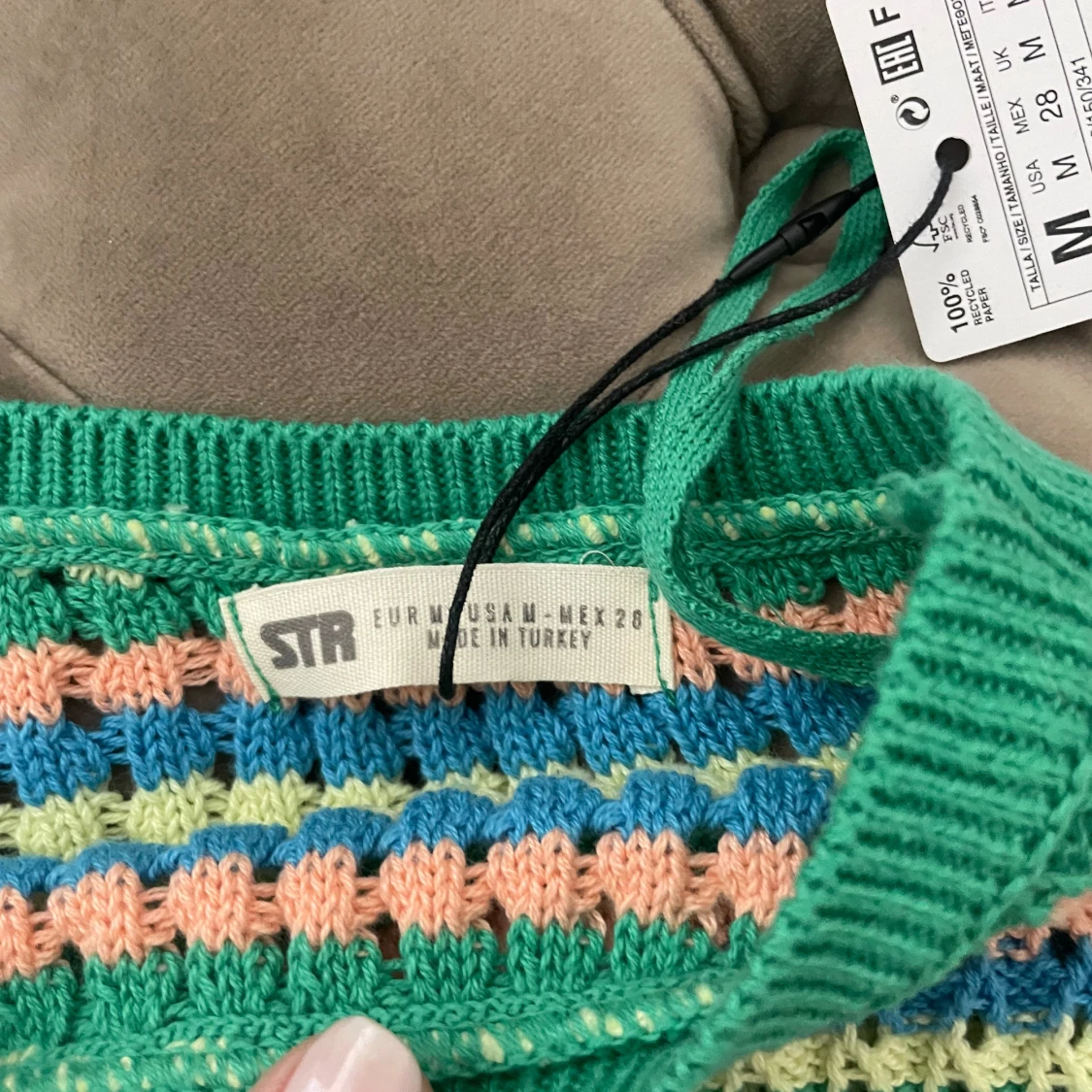 Stradivarius Virkad topp oanvänd. Jättefin.  - 90