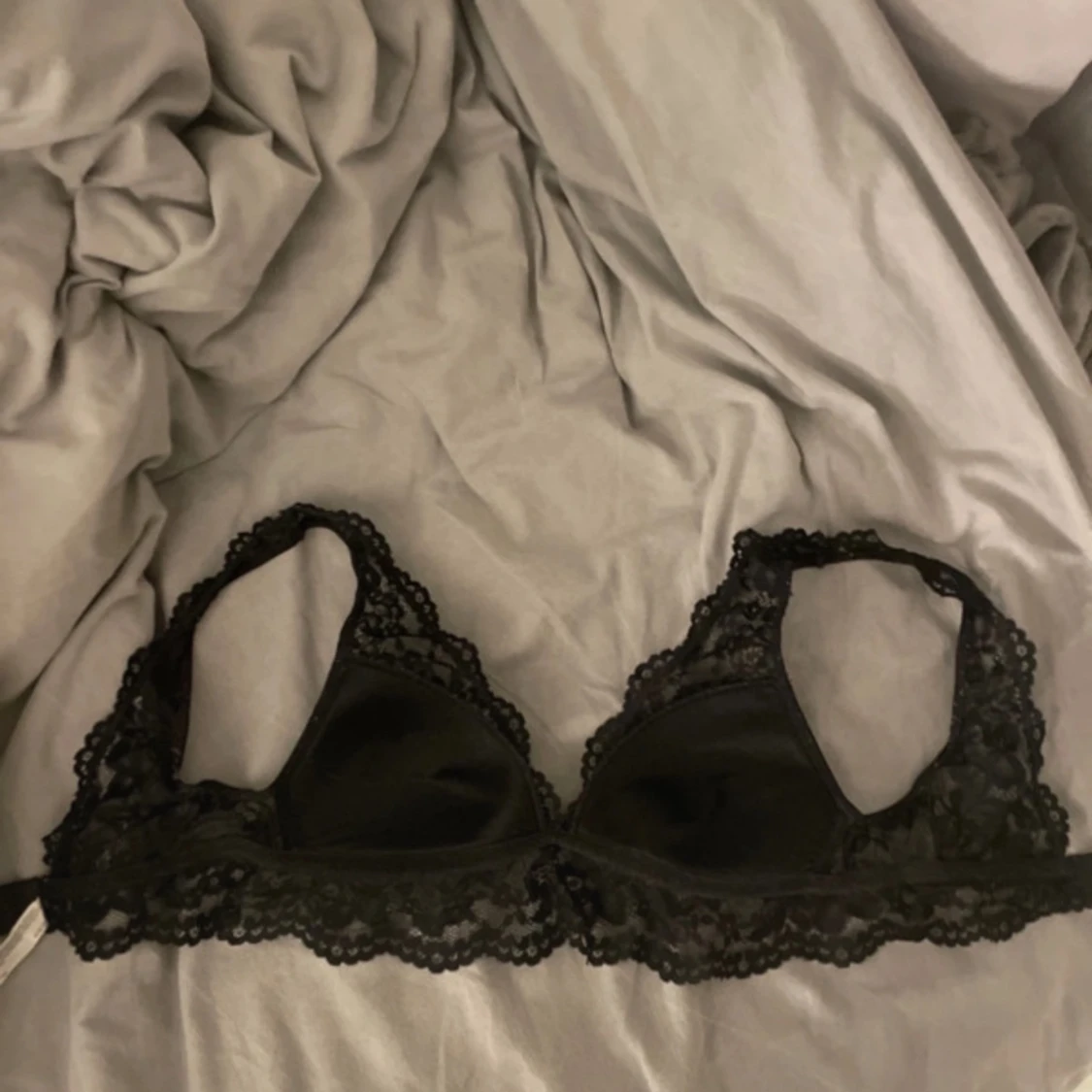 Svart spets bralette - 90