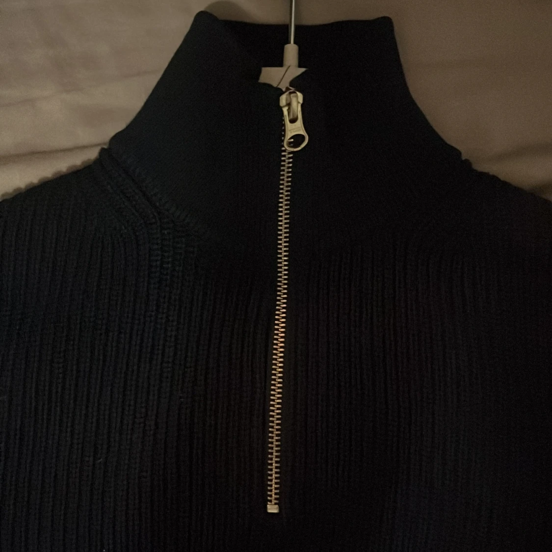 Stickad halv zip - 90