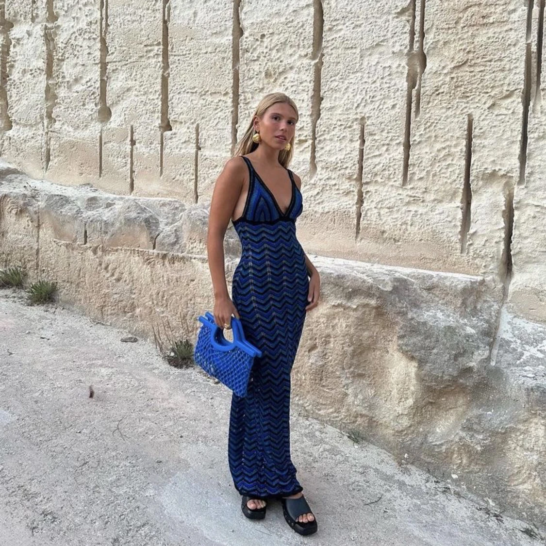 Knitted lång klänning  - 91